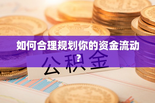 老边如何合理规划你的资金流动？