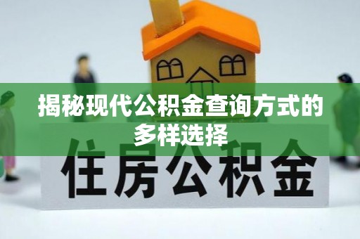 老边揭秘现代公积金查询方式的多样选择