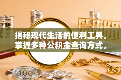 老边揭秘现代生活的便利工具，掌握多种公积金查询方式，让财富管理更轻松